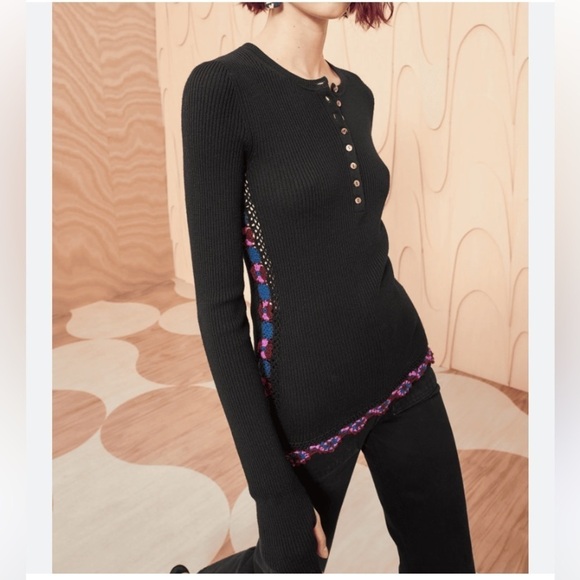 Ulla Johnson Juniper Sweater NWT Jumper Merino Wool Ribbed Crochet Detailing - Picture 14 of 16